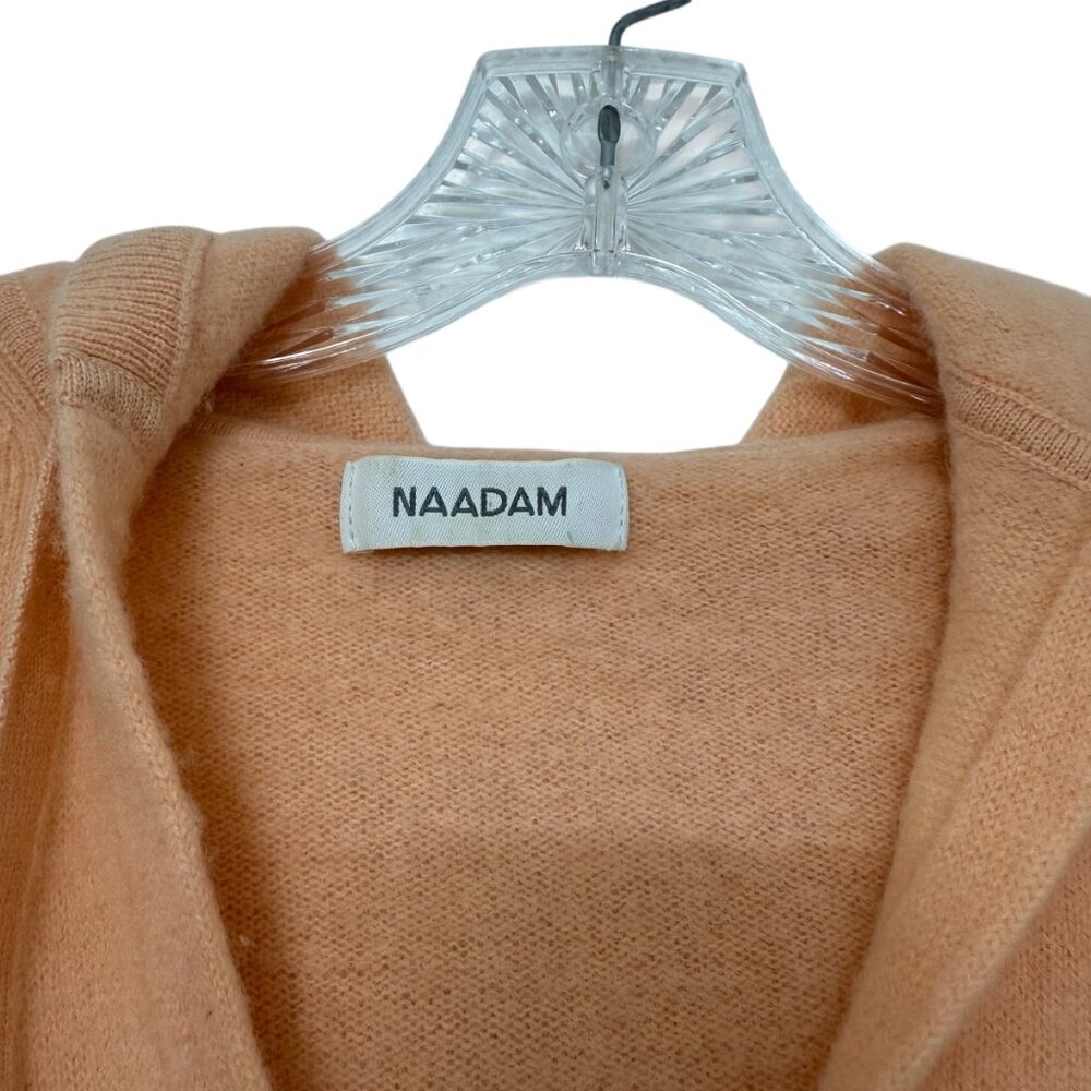 Naadam Signature Cashmere Ribbed Sleeves Hoodie in Peach Women's Size XS - Picture 5 of 6